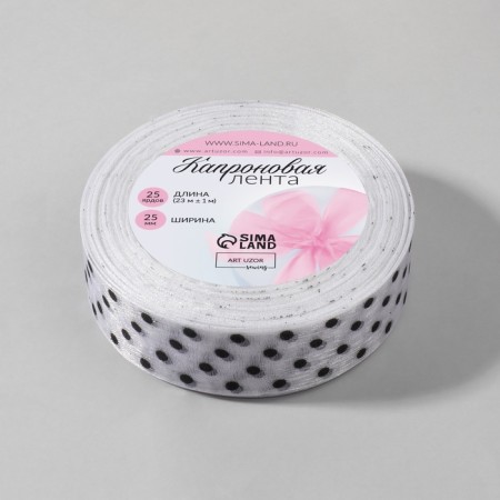 Kapron tape "Peas", 25 mm, 23 ± 1 m, white color-2