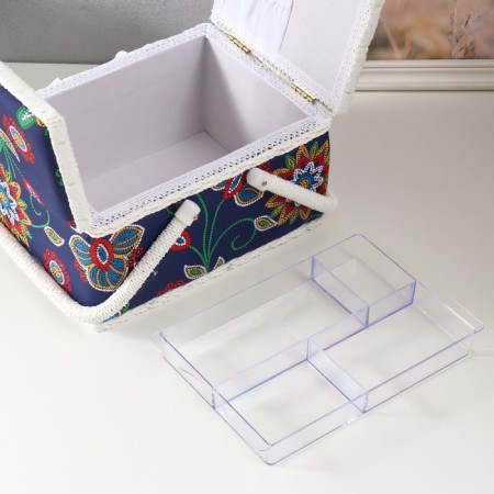 Casket for needlework "Flower mosaic" 19x26x14.5 cm-6