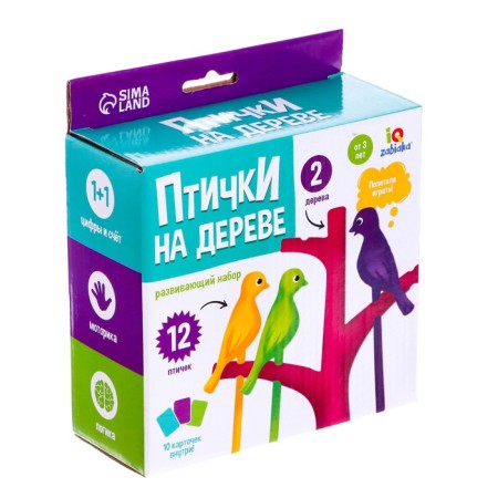 Developing set "Birds on a tree", sorter, 2 wood, 12 birds-5