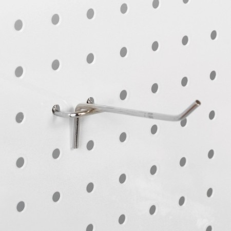 A single hook for a metal perforated panel, d = 3.5 mm, l = 10, chromium color-1