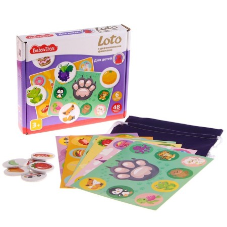 Lotto "for children", with wooden chips, Baby Toys