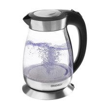 Electric kettle Energy E-282, glass, 1.7 l, 2200 watts, silver
