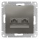 SE ATLASDESIGN, Double, Computer, RJ45+RJ45, cat. 5E, mechanism, color steel
