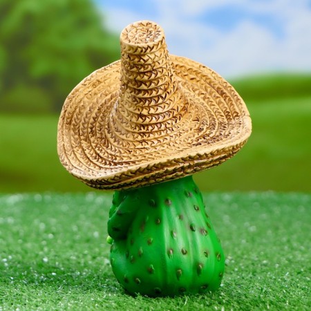 Garden figure "Frog in a straw hat" 11x12x16.5cm-2