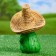 Garden figure "Frog in a straw hat" 11x12x16.5cm