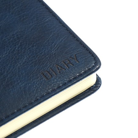 The diary is low, A5, 136 sheets, leatherette, Devente. Seattle, a solid cover with foam rubber, thermoting, perforation, liesse, block 70%, blue-4