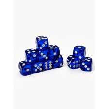 Кости игральные, 1.6 х 1.6 см, набор 50 шт, синие