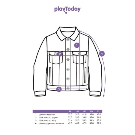 Куртка джинсовая для девочки PlayToday, рост 98 см-4