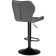 Barrier stool PORCH Metal/Eco -leather, black/gray 46x49x88 cm