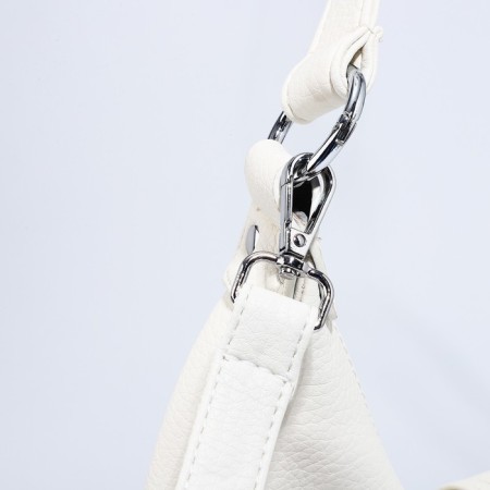 Lurch bag with lightning, external pocket, long belt, white color-5