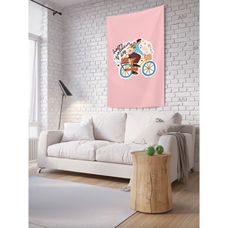 Decorative panel with photo printing "Postman with a gift", vertical, size 100x150 cm