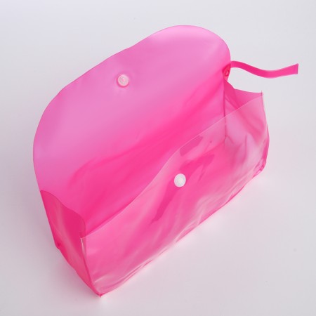 Cosmetic bag on the button, raspberry color-2