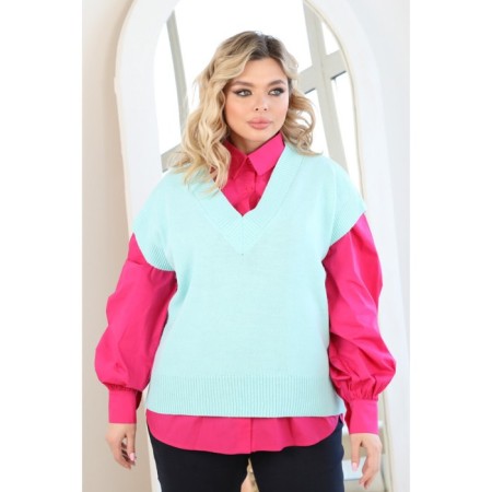 Women's vest, size 60, mint color-2