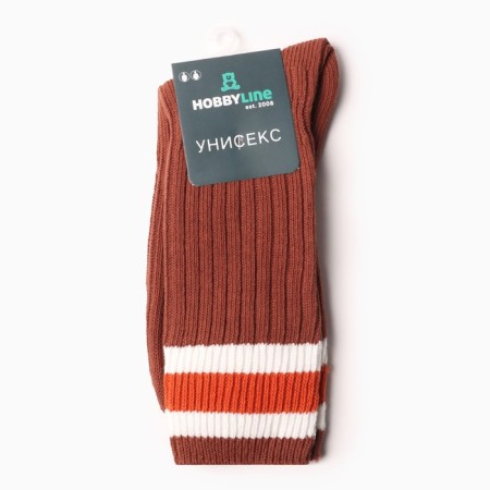 Women's socks "Hobby Line", brick color, size 36-40-2