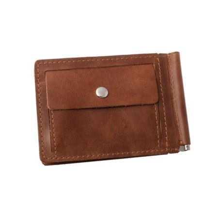 Portmone with a clamp m-59, without fastening, brown, pool-up-3
