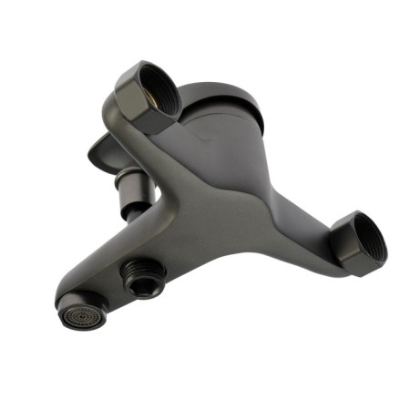 Bath mixer Zein Z3839, single -leaf, shower set, watering can 5 modes, graphite-5