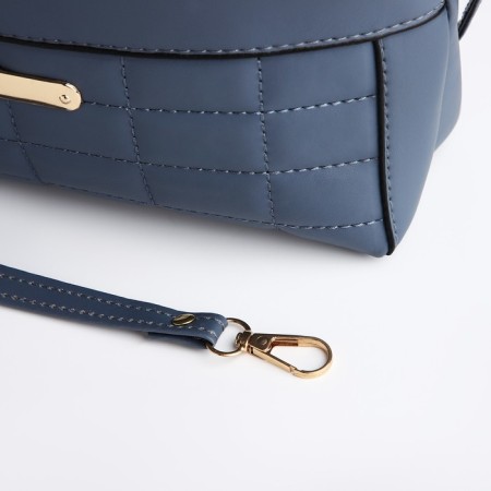 Bag Cross-Bodi with a zipper, blue color-5