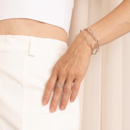 Ring "Heart" row, color silver, dimensionless-1