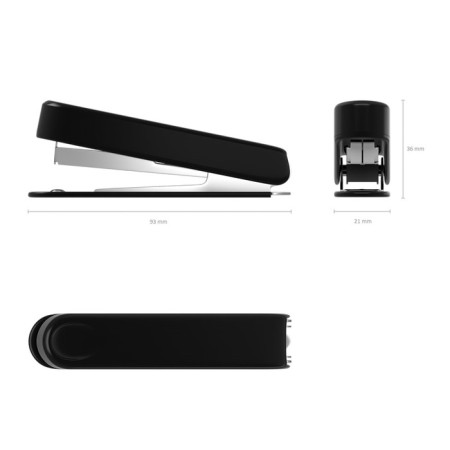 Stapler Erichkrause No. 10, up to 15 sheets, built -in anti -stepler, black-3