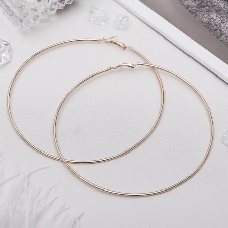 Earrings of the Ring "Classic" d = 10 cm, color gold