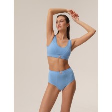 Top female supporting on the wide straps of Mirey, size 50, blue color