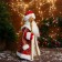 Santa Claus "in a red-gold fur coat with a pattern, with a staff" moves, 19x40 cm