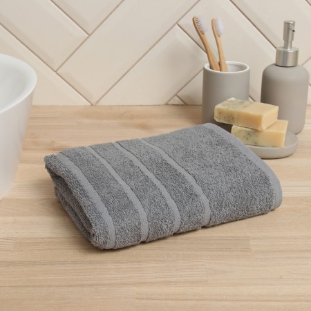 Lovelife "Lines" towel 50*90 cm, col. gray, 100% cotton, 400 g/m2