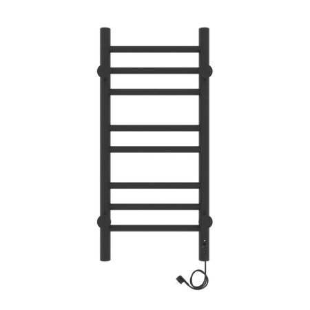 Two -heated towel rail Laris lavender ChKCh, 300x700 mm, 8 crossbars, left, black-16