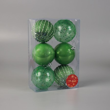 Set of balls plastic D-8 cm, 6 pcs "Keileb" Green-1