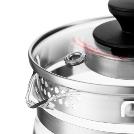 Electric kettle KitFort KT-6119, glass, 1.7 l, 2200 watts, adjustment t °, silver-4
