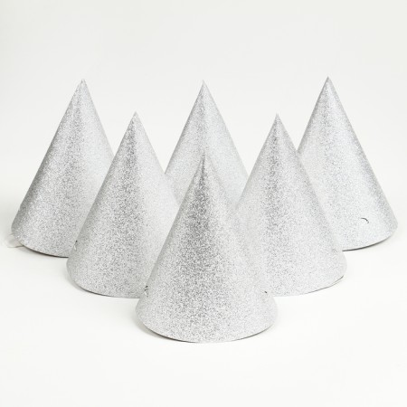 Carnival cap "Shine", set 6 pcs., Color silver