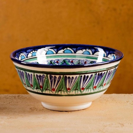 Rishtan ceramics "flowers" 15 cm, small, blue-6