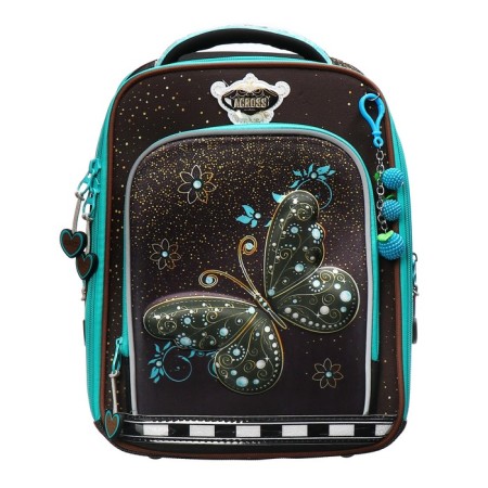 Frame backpack 35 x 26 x 14 cm, Across HK22, filling: bag, pencil case, blue HK22-9-2