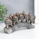 Polystone souvenir "Five elephants on a tusk with flowers" silver 20.5x4x11 cm