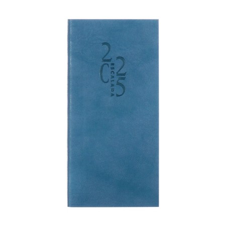 The weekly dated 2025, 80x165 mm, 64 sheets of Escalada, soft leather cover, pancake embossing, block 70 g/m², blue