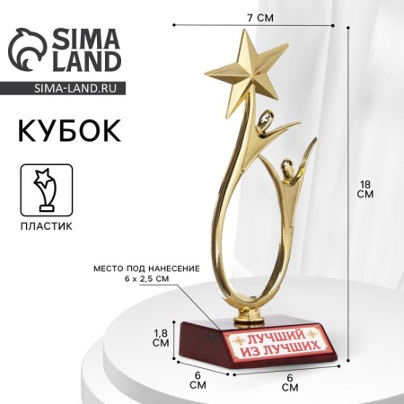 The Cup "The Best of the Best", award figure, gold, plastic, 18 x 7 cm.