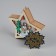 Christmas tree toy "Star with a snowman", from batteries, glow warm white