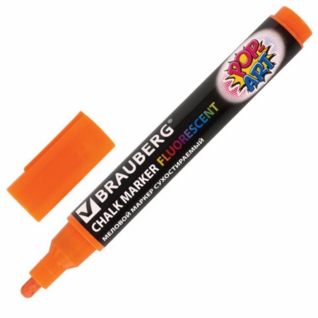 A set of chalk markers 4-cv Brauberg "Pop-Art", 5 mm, washing, for smooth/surface 151535-5