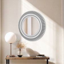 Wall mirror, in the openwork case, 51x51 cm, silver