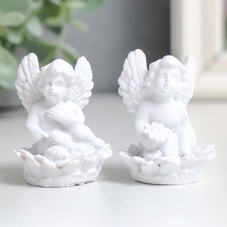 Souvenir Polystone "White Angel on Flower" MIX 3.6x3.7x5 cm-1