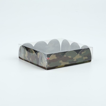 Box for confectionery products with PVC lid "February 23", 10.5 × 10.5 × 3 cm-1
