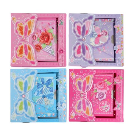 Notebook in a gift box, on a lock, A6, 50 sheets, line, "Butterfly", mix