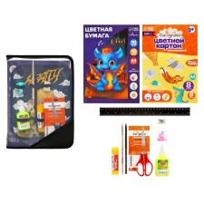A4 labor folder, plastic, lightning around, folding bar, with a filling of 10 items, calligrata, PTR-1, 