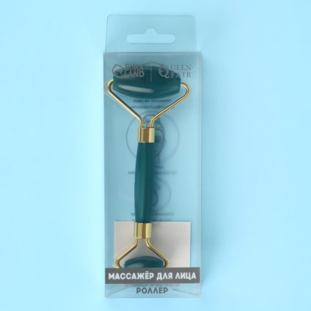 Massage for the face and décolleté, 14.5 × 5 cm, PVC clock, emerald color-5