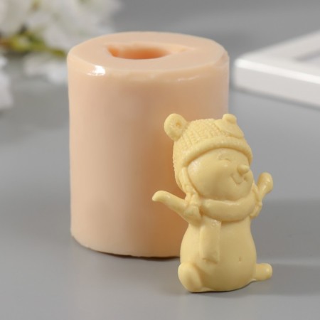 Mold Silicon "Snowman in a hat" 5 cm-1