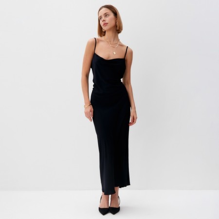 Women's dress Midy Minaku: Casual Collection Black Black, Rr. 46
