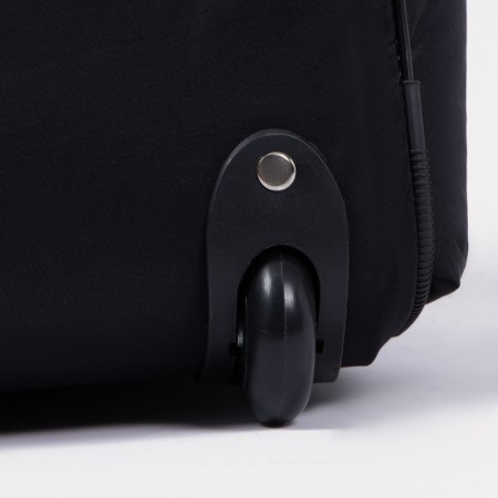 Road bag on wheels, a lightning department, with an increase, an outer pocket, a long belt, black color is black-3