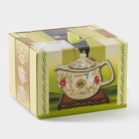 Keramic teapot with a metal sieve "Lotus", 350 ml-3