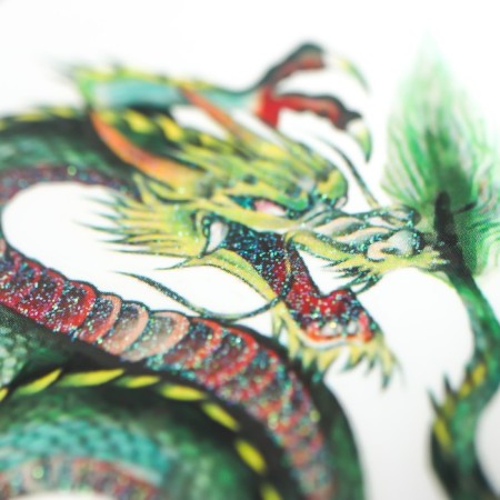 Tattoo on the body color with sparkles "Dragons" 14.8x10.5 cm-2