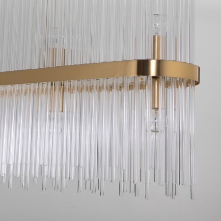 Suspended Bogate’s Allure 486/10, E14, 10x60W, 1200x170 mm, brass color-3